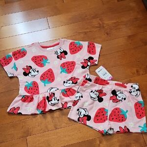 Nwt Disney Tod. Girl Minnie Mouse Shortset